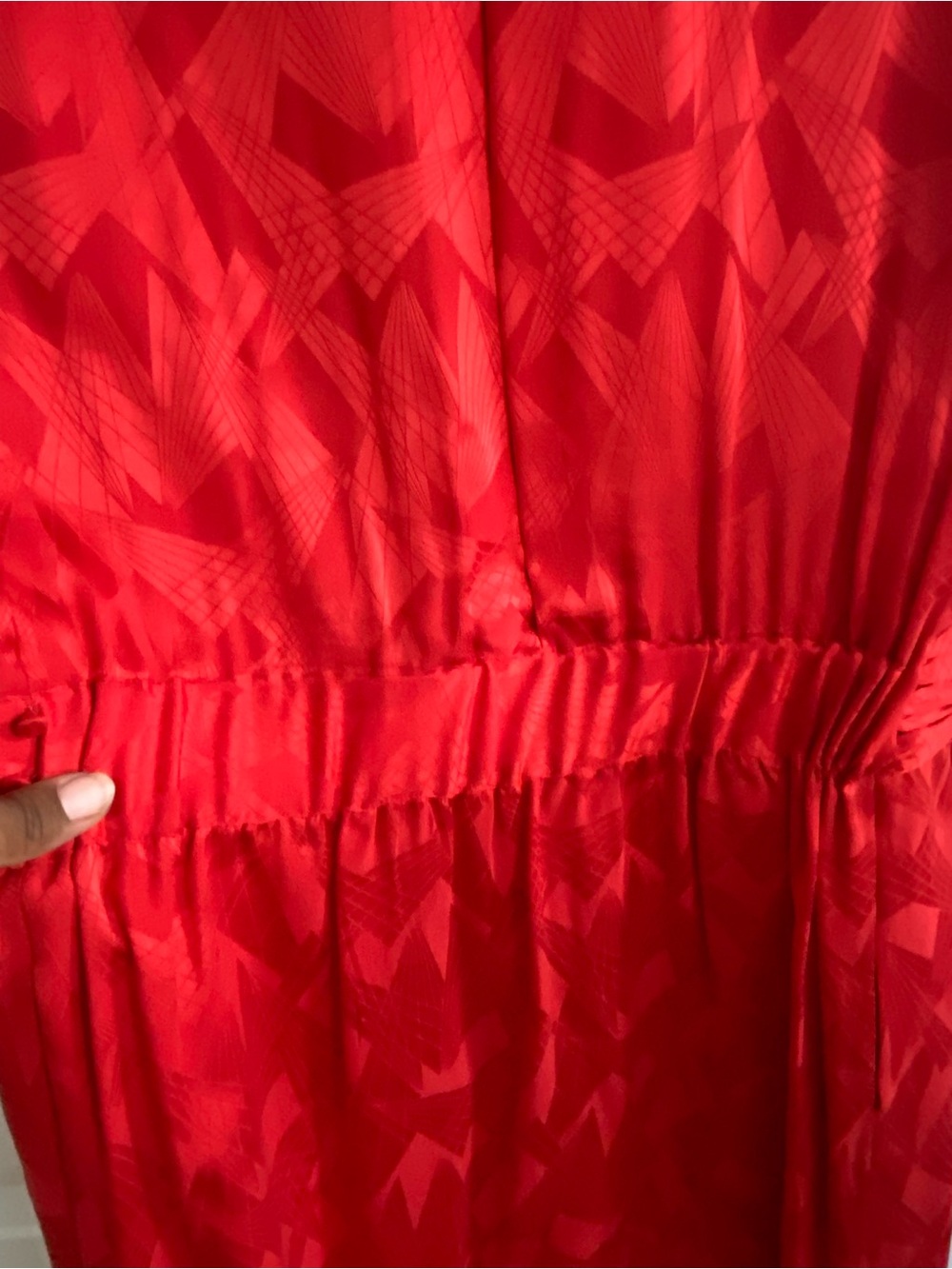 Vintage Red Ruffle-Front Dress - Picture 9 of 9